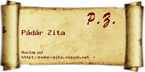 Pádár Zita névjegykártya
